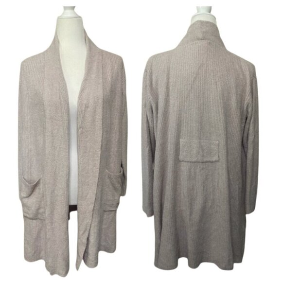 Barefoot Dreams cozy chic lite long line open front pocket cardigan size S EUC - Picture 1 of 4